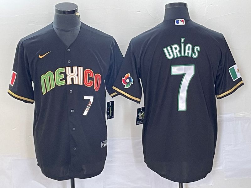 Men 2023 World Cub Mexico #7 Urias Black Nike MLB Jersey style 91817